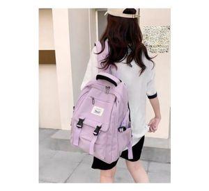 Mochila escolar juvenil impermeable gran capacidad 40L lila