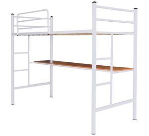 Cama Alta 1.5 Blanco Con Escritorio