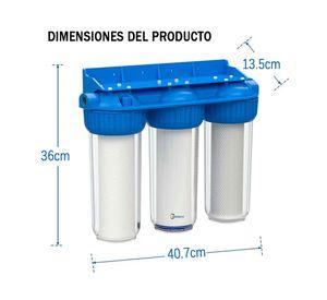 Filtro De Agua 3 Etapas Purificador 10 Pulgadas 5 Micras