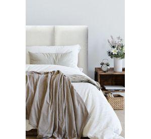 Respaldo de Cama Block Felpa Crema - 2 Plazas