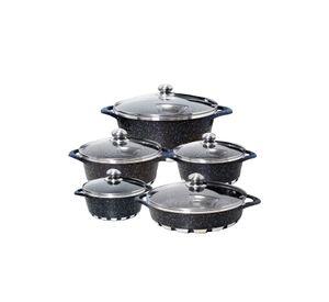 Batería de Cocina 10 Piezas Altas Granito Antiadherente
