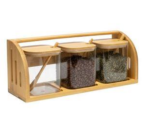 Set 3 Frascos Almacenamiento Asa Transporte Contenedor Jhn