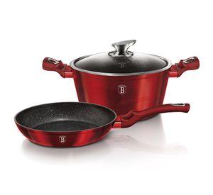 SET DE SARTEN + OLLA 3 PZS METALLIC LINE BURGUBDY EDITION ANTIADHERENTE