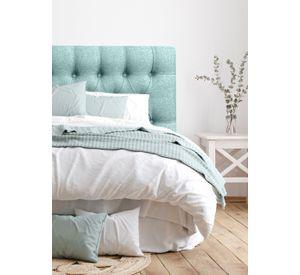 Respaldo de Cama Capitoné Premium Lino Verde Jeans - Super King