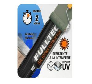 Pack 3 Sellador Poliuretano Estructural Fulltec 600ml Negro
