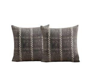 PACK DE 2 FUNDAS DE COJIN CHENILLE CUADRILLE COLOR GRIS