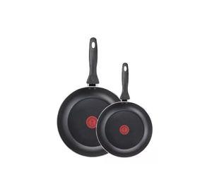 Set de 2 sartenes Easy Cook Tefal, 24 cm y 30 cm, aluminio, negro
