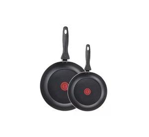 Set de 2 sartenes Easy Cook Tefal, 24 cm y 30 cm, aluminio, negro