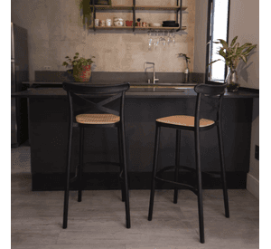 Pack 2 Taburetes Crossback Danubio 66cm Bar/terraza Apilable