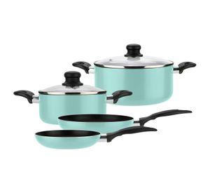Batería Cocina Aluminio 6pzas Menta Gourmet