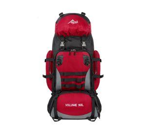 Mochila 90L camping outdoor trekking color rojo