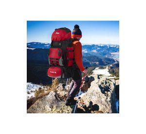 Mochila 90L camping outdoor trekking color rojo