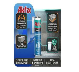 Pack 6 Sellador Poliuretano Akfix P635 Negro 310ml Juntas