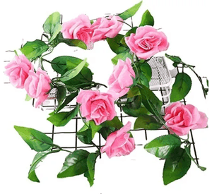 Enredaderas rosas artificiales rosadas