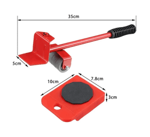 Set Elevador Y Mover Muebles Rodillos 5pzas Con Ruedas 150kg