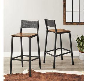 2 Taburetes Sillas de Bar Metal Black