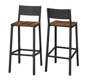 2 Taburetes Sillas de Bar Metal Black