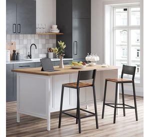 2 Taburetes Sillas de Bar Metal Black