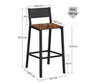 2 Taburetes Sillas de Bar Metal Black