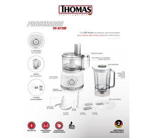Licuadora Y Procesadora De Alimentos Thomas Th-9170b Color Blanco