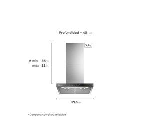 Campana Cocina Decorativa Electrolux 60cm Timer CE6TF