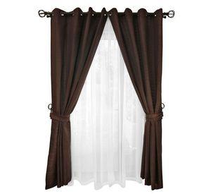 Set Cortina Rustica Con Argolla 8 Piezas Chocolate