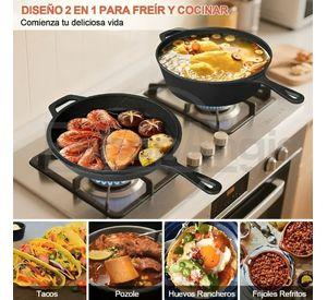 Sartenes De Hierro Fundido Gruesa Doble Uso 26cm