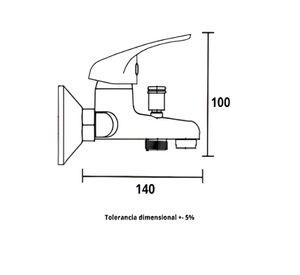Llave Monomando Tina Ducha Colomba Taumm Kit Completo