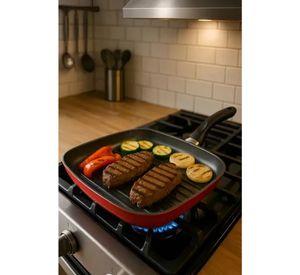 Sarten Asador Antiadherente 27 Cm Acero Vitrificado Magefesa