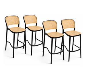 Pack 4 Taburetes Delta Piso De Bar O Terraza 66cm Negro