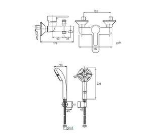 Monomando Llave Grifo Para Tina Ducha Modelo Arona