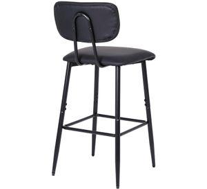 Pack 2 Pisos de Bar de Cocina Mid-Century con Respaldo Negro