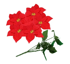 Flores navidad artificiales ramo 5 uds decoración