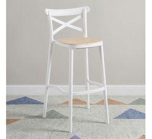 Taburete Piso Bar O Terraza Apilable 76cm Crossback Danubio Venhoouse Blanco