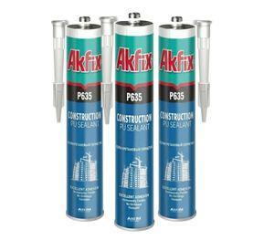Pack 3 Sellador Poliuretano Akfix P635 Negro 310ml Juntas