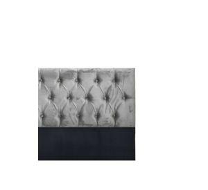 Respaldo 2 Plazas Piso Capitone Premium 150x140 CM Gris Claro Felpa