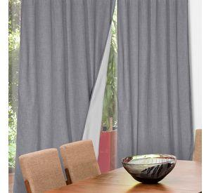 Set Cortina Masel B.O Lino Gris claro 140 x 225
