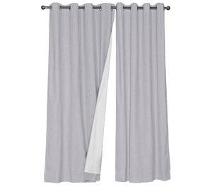 Set Cortina Masel B.O Lino Gris claro 140 x 225