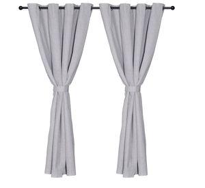 Set Cortina Masel B.O Lino Gris claro 140 x 225