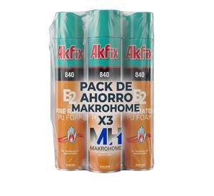 Set 3 Espuma Poliuretano Akfix 840 750ml Resistente Fuego B2