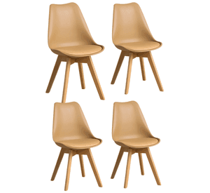 Pack 4 Sillas Eames Acolchada Beige