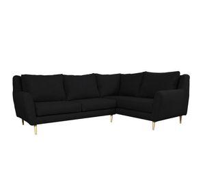 Seccional Lenora Chenille Tipo Lino Negro