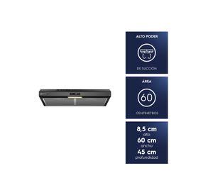 Campana de Cocina Extractora 60cm Alto Poder Succión DE6TB