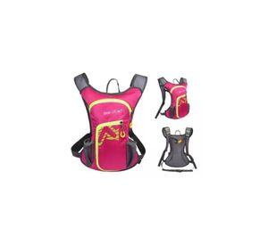 Mochila outdoor trekking + bolsa de agua color rosa