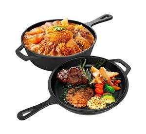 Sartenes De Hierro Fundido Gruesa Doble Uso 26cm