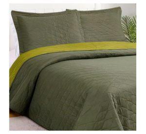 Quilt Bicolor Masel 1,5 plazas verde olive - pistacho180x250