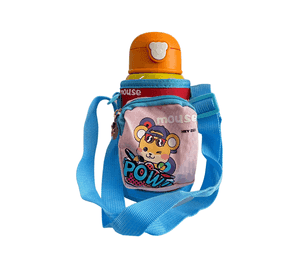 Termo Amarillo Con Funda Colgante Agua Fria y Caliente 450ml