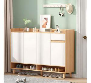 Zapatero Bicolor Elegance 4 Puertas Organizador Estante 122 CM