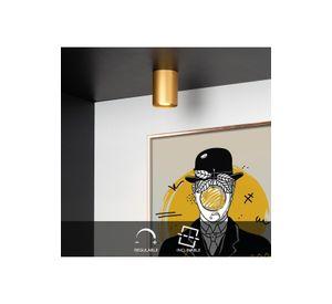 FOCO CILINDRO SOBREPUESTO TUBE DORADO Ø9,6cm 1XGU10