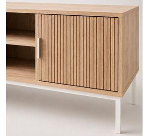 Rack de TV Fanty 120 cm con Puertas Ranuradas y Nicho Central
